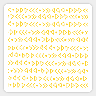 Mustard Yellow and White Graphic Triangles and Arrows Pattern Sticker